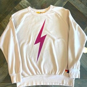 Aviator Nation Almond pink fade bolt Crewneck size M